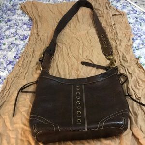 Brown cross body bohemian adjustable strap Coach purse